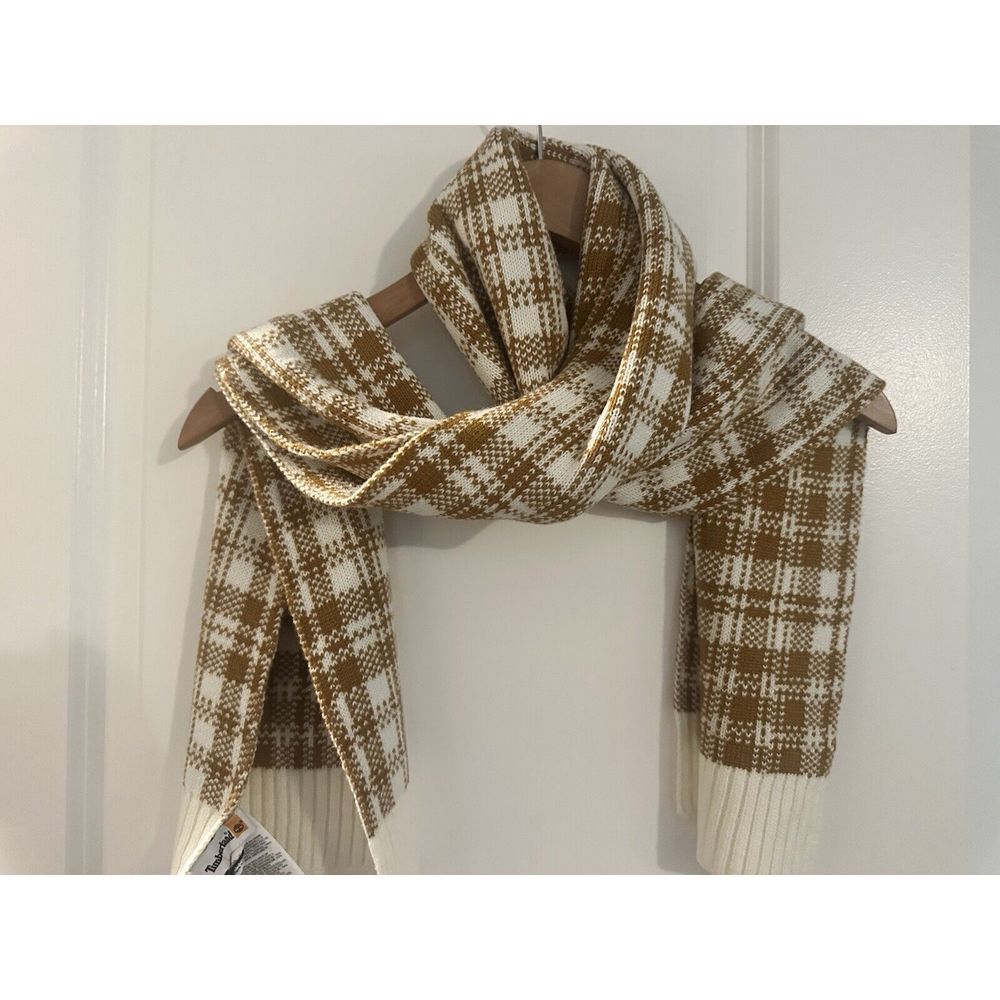 New Timberland Scarf Wheat Buffalo Plaid‎ One Size NWT